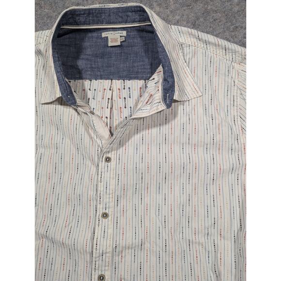 Carbon2cobalt XXL White Color Pattern Print Short Sleeve Button Down 100% Cotton - Picture 3 of 6